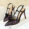 Sandalen ontwerper sexy puntige teen schoenen hoge hakken luxe dames trouwschoenen naakt zwart glanzend