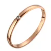 Gold Color Open CZ Cuff Bangles Bracelets for Women Cubic Zirconia Bracelets Simple Bangle Wedding Party Jewelry Gift