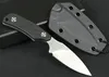 Nouvelle Arrivée Petite State Survival Couteau droit 7Cr13Mov Lame Satin Full Tang Black G10 poignée des couteaux de chasse en plein air avec kydex