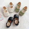 Spring Autumn Girls Buty Butterfly Mary Janes Biała czarna skóra dla dzieci Flats Child Single Shoe Baby Todddlers 220525