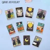 Tarot Karte Emaille Pin Broschen Set Halloween Dark Black Cat Punk Sonne Mond Benutzerdefinierte Abzeichen Revers Rucksack Kleidung Hut Schmuck geschenk