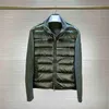 09ut Winter Men mode Down Jackets Wool Sticked och 90% White Duck Padding Patchwork Zipper Up Cardigan Man Autumn Coats