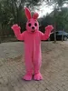 Roze konijntjes mascotte kostuum fancy outfit cartoon karakter jurk kerst carnaval verjaardag partij outdoor outfit