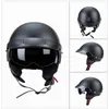 Noir Vintage Moto Open Face Demi Casque Dot Approved Retro Moto Casco Capacete Motociclistas Capacete