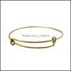 Bangle Bracelets Jewelry 9 Colors Sier Gold Color Adjustable Wire Charm For Women Girl Diy Making Drop Deli Dhtiu