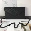 High quality designer bag crossbody shoulder bag fashion handbag black chain wallet with box woman card holder WOC genuine leather caviar women messenger bags