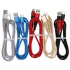 Cabo de nylon Tipo C Cabos de carregamento rápido Cabos USB Tipo C Cabo de cabo de dados para Samsung Huawei Xiaomi MicroSb Wire 1m