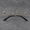 New Metal Diamond cut Lens Rimless Optical Reading Frames Square Eyeglasses 18K Gold Frame Glasses Men Myopic Fashion Eyewear Male and Female Size:55