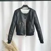 Fitaylor Faux Leather Jacket Женщина O-образная байкерская куртка женская мотоциклетная пальто 4xl Soft PU Basic Black Outwear L220728