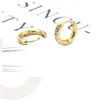 Hoop Huggie Gold Farbe Runde Mikro -Set Zirkon Edelstahlohrringe für Frauen Modetemperament Party Hochzeit Schmuck Schmuck