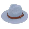 Paille Panama Beach Hat Femmes Hommes Ombre chapeau Printemps Été Large Bord Chapeaux Femme Homme Protection Solaire Cap Fille Casquettes Femme Sunhat mens Sunhats Gros 24colors