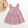 Baby Girls Dresses European America Toddler Kids Girl Dress Brand Cotton Summer Linen Clothings Princess Girl Clothes 220707