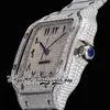 2022 TWF 4SA0005 Paved Diamonds ETA A2824 Automatic Mens Watch Fully Out Diamond Roman Dial Troca Rápida Pulseira de Aço Super Edição 0009 Relógios da Eternidade