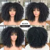 Pelucas sintéticas de cabello Cosplay 16 "Pelucas rizadas afro rizadas de cabello corto con flequillo para mujeres negras ombre sintética rubia rubia cosplay 220225