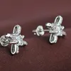 Temperamento del semental Cross Full Inlay Cz Earring Fashion 925 Sterling Silver para mujeres Joyas de compromiso Joyas de regalos