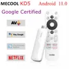 MECOOL Android 11 TV Stick KD5 com amlogic S805X2 BT 5.0 WiFi 2.4g/5g 1g 8g Netflix certificado Mini Media Player muito rápido