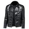 Automne hommes brillant veste en cuir haute qualité mode PU veste hommes en cuir artificiel manteaux moto veste 220816