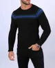 Suéteres masculinos malha malha pulôver slim fit retchwork malha casualwear outono quente macio tops básicos