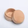 Beech Wood Jewelry Boxes Small Round Storage Box Retro Vintage Ring Boxfor Wedding Natural Wooden Jewelrys Case Organizer Container Fast