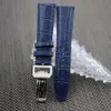 Relógio de couro tira a banda de relógio azul com barra de primavera para IWC DHL em estoque