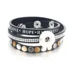 Charm Bracelets Weave Leather Bracelet Snap Fit 18MM Button Jewelry Vintage Bohemian Rhinestone For Women PU Charms 2729Charm Inte22