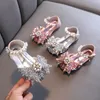 AINYFU Girls Princess Shoes Baby Flat Sequin Pearl Bow Sandals Kids Shoes Children Fashion Bling Soft Kids Dance Party Shoes 220527