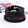 4pcs / bracelets en cuir set Bangle Braceux Braceaux Bracelet Bracelet A réglable pour hommes