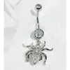 S925 Silver Spider Belly Button Ring 14G CZ Navel Barbell Body Piercing Screw Barre dell'ombelico