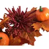 Figurines décoratives Objects créatifs Halloween Décoration Garland Simulation Pumpkin Berry Chrysanthemum Couronne de maison Ornements Décoratif