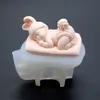 1 datorer 3D Soving Baby Silicone Chocolate Candy Fondant Mold Handmased Soap Candle Pips Harts Making Tool 220629