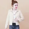 Kurtki damskie moda krótka kurtka bombowca ubrania damskie wiosna jesień 2022 Koreańskie długie rękawy Slim Baseball Mundur Tops Fat H216