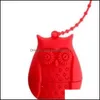 Owl Te Siler Cute Sile FLITER BAGS Food Grade Creative Loose-Leaf Infuser Filter Diffuser IIa26n Drop Delivery 2021 Coffee Tools Drink