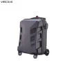 Suitcases Vescovo 21inch PC Men Travel Suitcase Scooter High Quality Rolling Luggage Trolley Bag On Wheels