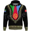 Hoodies للنساء من النوع الثقيل الأزياء السوداء التاريخ الأفريقي البلد إريتريا العلم القبيلة ريترو ريترو بيرنز 3DPRINT الرجال/النساء غير الرسمي A1WO