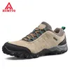 HUMTTO ARRIVAL LÄDER Vandringskor Wearresistant utomhussport Mänskor LACEUP MENS Klättring Trekking Hunting Sneakers 220716