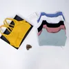 Kadın Kamarozlar ve Tanklar İç çamaşırı Düz ​​Renk Yoga Üst Terzini Tasarımcı Geri Strap Sütyen Yok Fitness İnce Fit Üstleri Loulou 002
