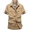 M-6XL grande taille hommes été à manches courtes chemises cargo chemises militaires respirant Cool 100% coton camisa social masculina 220326