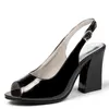 Sandales Peep Toe chaussures d'été pour femmes mode élégant bretelles arrière talons hauts sandale noir Nude fête grande taille 220427