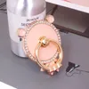 Luxury Glitter Diamond Universal Metal Finger Ring Grip Stativhållare Kickstand Pink Bowknot Butterfly för iPhone 13 12 Pro Max 8 Plus Samsung S22 S21 Ultra Smartphone