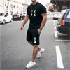 Erkek Trailtsits Yaz Men's T Shirt 3d Baskılı O-Yellow Moda Sıradan Spor Giyim Kısa Kol ve Şort Setleri havalı sokak büyük boyutlu adamlar