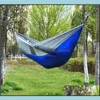 Hammocks Outdoor Furniture Home Garden Ll Double Person Hammock Top Quality Portable Nylon Parachute Cot Bed Campi Dh6Xf