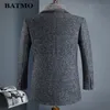 BATMO arrival winter high quality wool thicked trench coat menmens gray wool jackets plussize M4XLAL41 201116