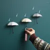 Hakenleisten, 3 Stück, nagelfrei, nahtlos, kreativer Regenschirm, kleiner klebriger Haken hinter der Tür, Schlüsselhalter, Küche, Badezimmer, stark dekorativ