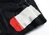 Jeans de designer masculino Famous Brand Marca lavada Slim perna Jean Button Fly Flim Lim Light Stretch Motociclo Denim Tingindo Skinny Plaid Pants Tamanho 29-40