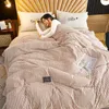 Blankets Soft Warm Coral Fleece Flannel For Beds Milk Throw Blanket Solid Color Sofa Cover Bedspread Winter Spring Plaid