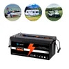 24V 100AH ​​LIFEPO4 Bateria de lítio com exibição de tensão BMS, adequada para barcos, carrinhos de golfe, empilhadeiras, energia solar e campervans