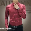 Men's Dress Shirts Plus Size 5XL 2022 Luxury Wedding Long Sleeve Shirt Silk Tuxedo Men Mercerized Cotton