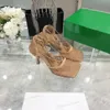 2023 Women high heel SPARKLE STRETCH Sandals Slippers Fashion Leather Rhinestone Mesh Sandal slides Top Designer Ladies office party wedding