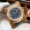 Новые поступления Лучшие часы Nautilus Мужские автоматические часы 5711 Серебряный ремешок с разноцветными камнями Механический безель из нержавеющей стали с бриллиантами di Lusso 3093