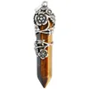 Pendentif Colliers Cristal Naturel Pierre Rose Quartz Point Pendentifs Reiki Fleur Colonne Hexagonale Charmes Pour La Fabrication De Bijoux Collier Accessoire